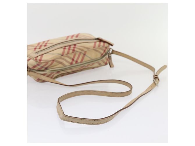 Bolso de hombro Burberry Nova Check Blue Label de lona beige roja Auth ti1983 - vista 7