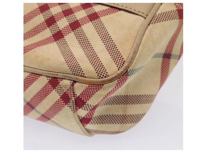Bolso de hombro Burberry Nova Check Blue Label de lona beige roja Auth ti1983 - vista 9