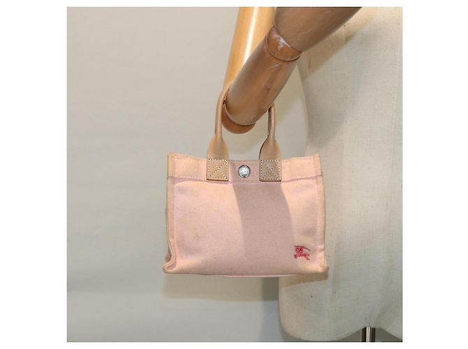 Borsa a mano in tela Burberry Blue Label rosa beige Auth ti1990 - vista 21