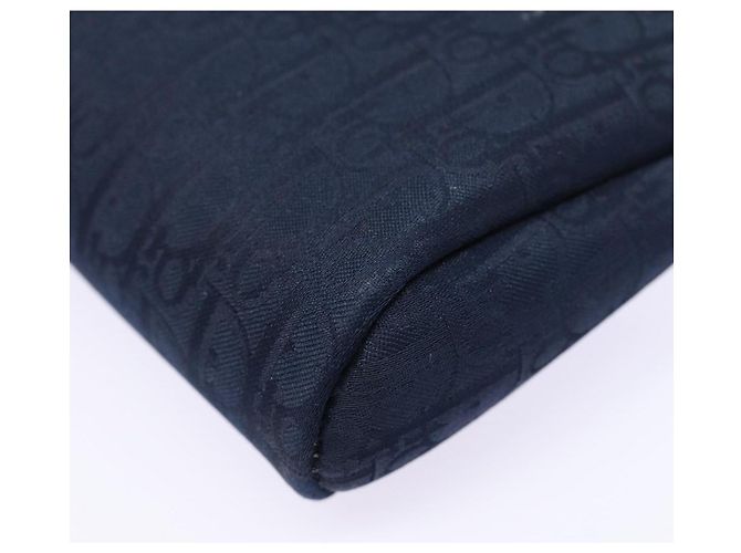 Pochette in tela Trotter Christian Dior blu navy oro Auth bs17208 D'oro - vista 14