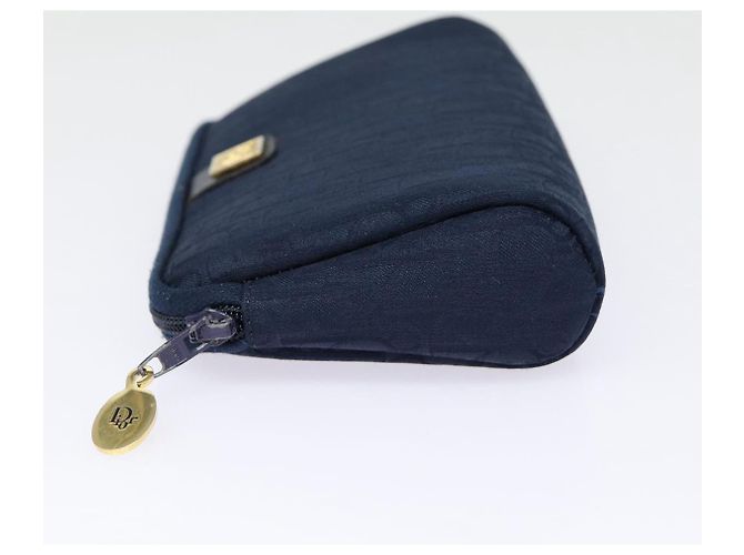 Pochette in tela Trotter Christian Dior blu navy oro Auth bs17208 D'oro - vista 3