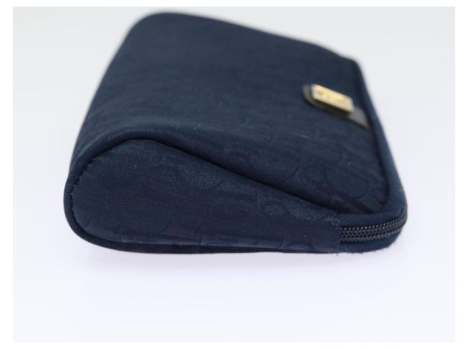 Pochette in tela Trotter Christian Dior blu navy oro Auth bs17208 D'oro - vista 4