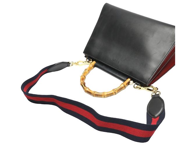 Gucci Bamboo Lederhandtasche Schwarz - Ansicht 11