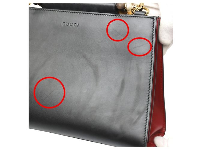 Gucci Bamboo Lederhandtasche Schwarz - Ansicht 13
