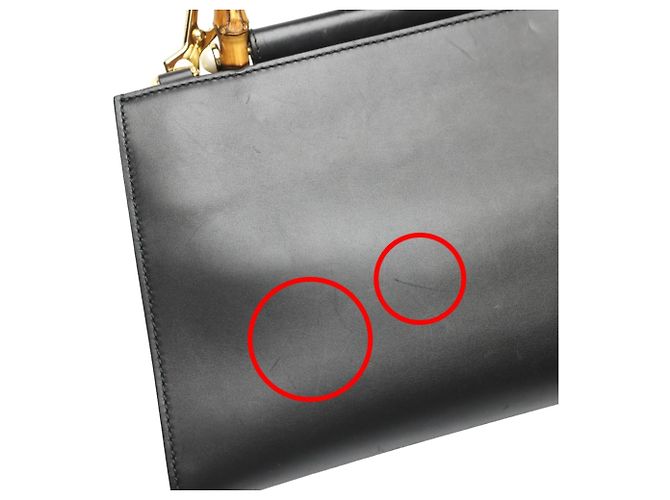 Gucci Bamboo Lederhandtasche Schwarz - Ansicht 15