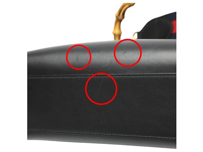 Gucci Bamboo Lederhandtasche Schwarz - Ansicht 17