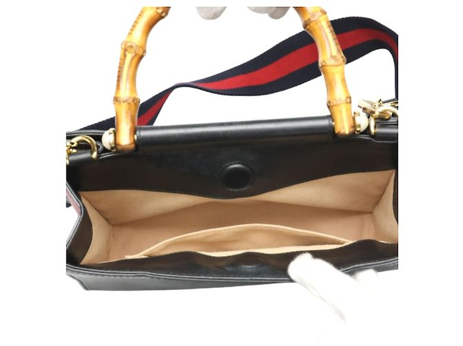 Gucci Bamboo Lederhandtasche Schwarz - Ansicht 18