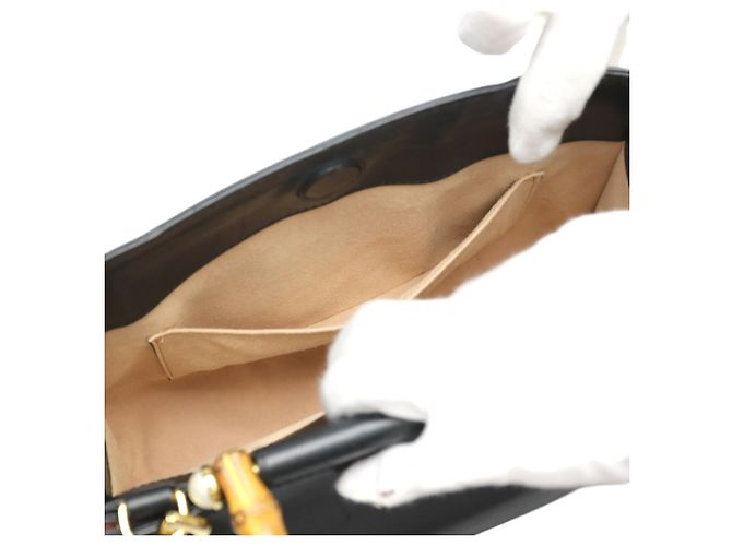 Gucci Bamboo Lederhandtasche Schwarz - Ansicht 19