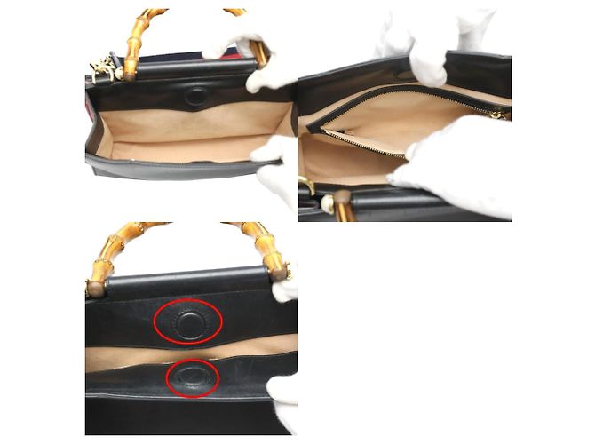 Gucci Bamboo Lederhandtasche Schwarz - Ansicht 20