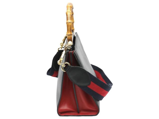 Gucci Bamboo Lederhandtasche Schwarz - Ansicht 4