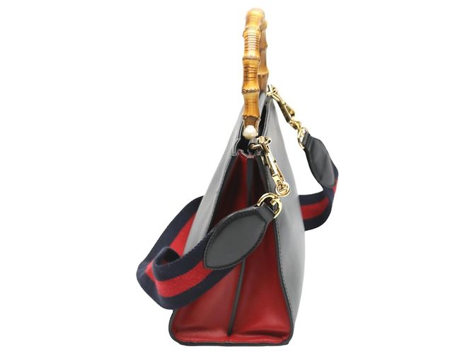 Gucci Bamboo Lederhandtasche Schwarz - Ansicht 5