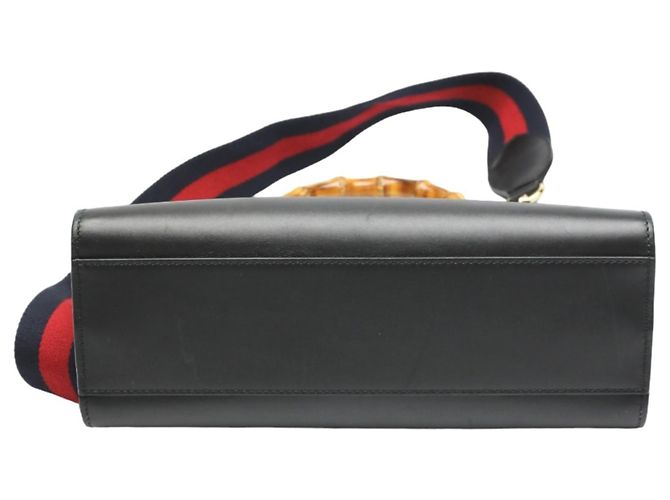 Gucci Bamboo Lederhandtasche Schwarz - Ansicht 6