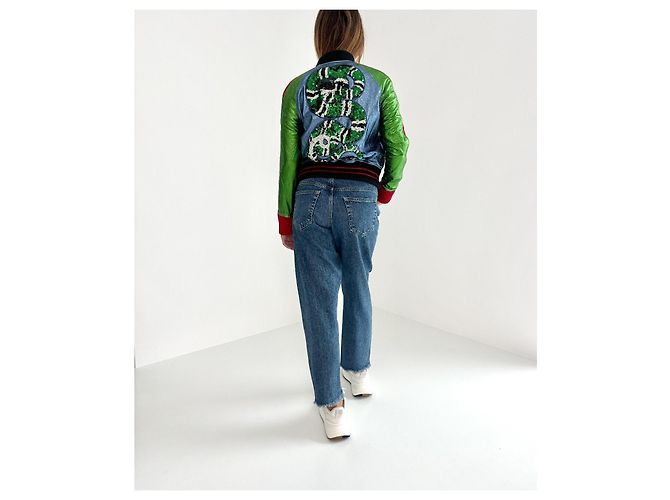Gucci metallic leather bomber jacket Multiple colors - view 2