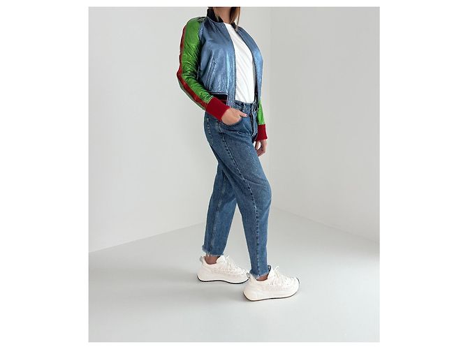 Gucci metallic leather bomber jacket Multiple colors - view 7