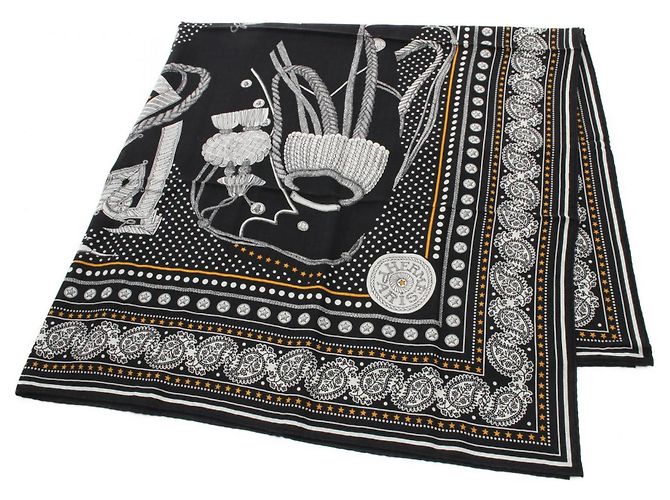 Hermès Sciarpa Hermes Carre Gean 140 Zouaves e Dragoni Nero Multicolore - vista 2