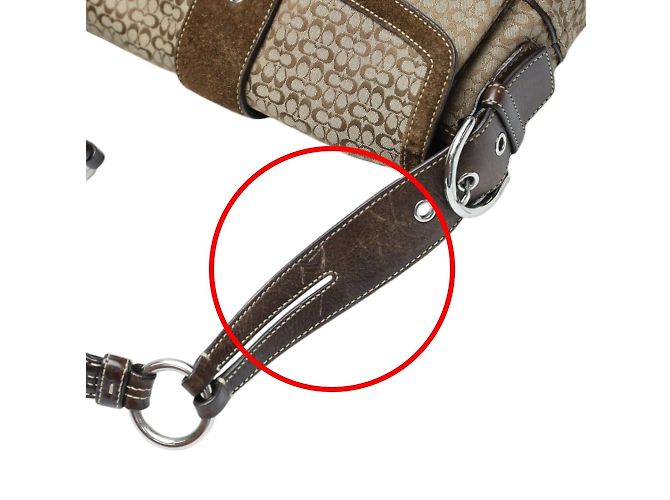 Borsa a Spalla in Tela con Firma COACH Marrone - vista 11