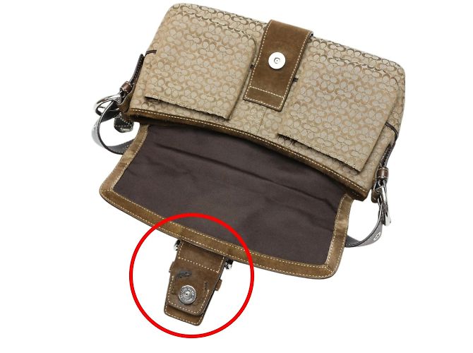 Borsa a Spalla in Tela con Firma COACH Marrone - vista 14