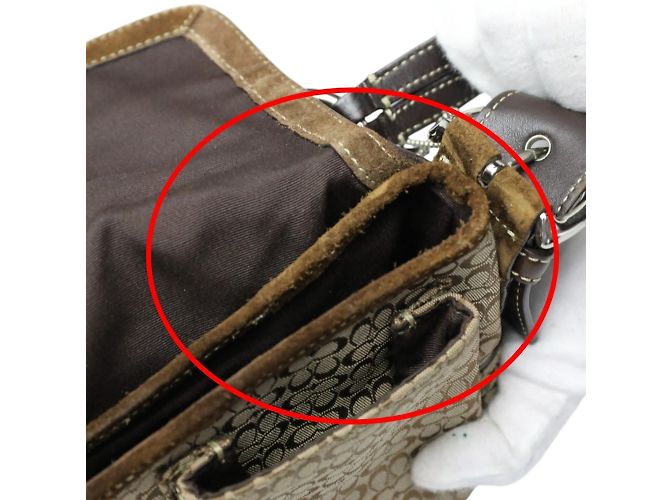 Borsa a Spalla in Tela con Firma COACH Marrone - vista 19