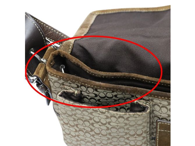 Borsa a Spalla in Tela con Firma COACH Marrone - vista 20