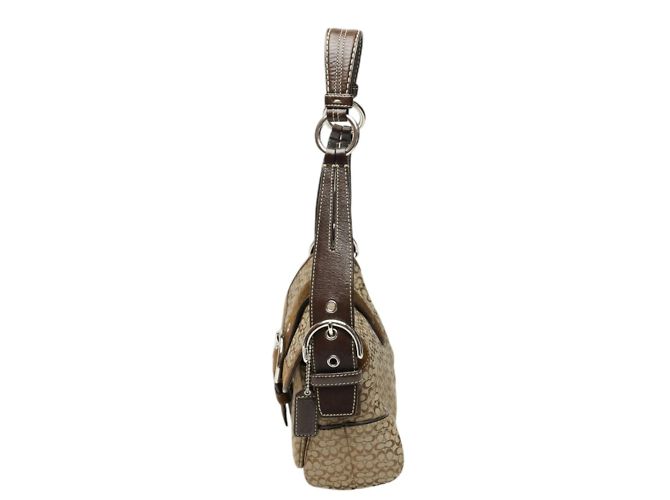Borsa a Spalla in Tela con Firma COACH Marrone - vista 4