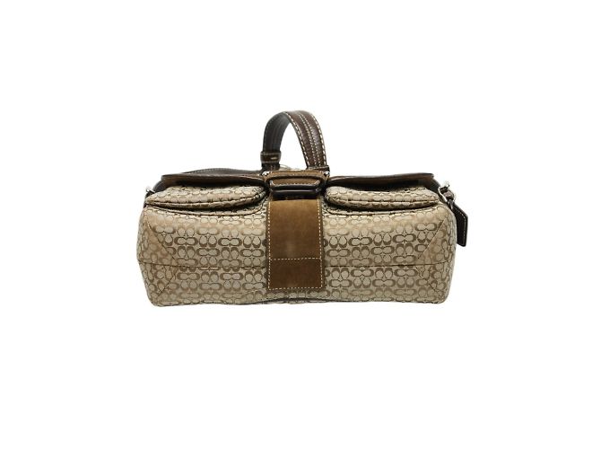 Borsa a Spalla in Tela con Firma COACH Marrone - vista 5