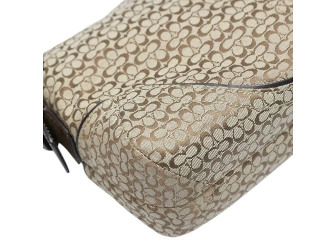 Borsa a Spalla in Tela con Firma COACH Marrone - vista 8