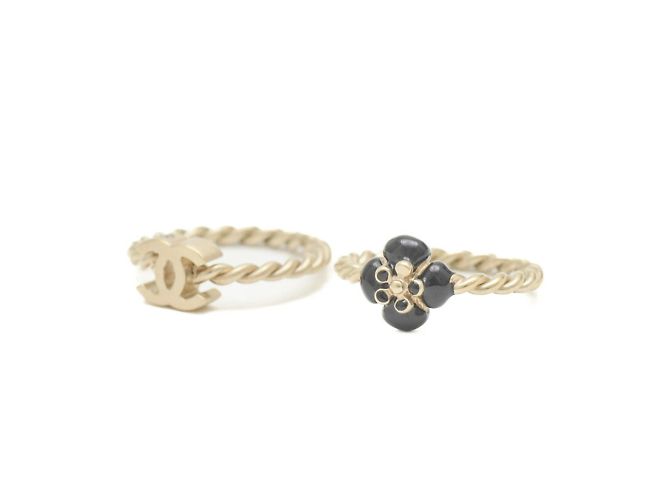 Anello Gemello Camelia Chanel Nero - vista 2