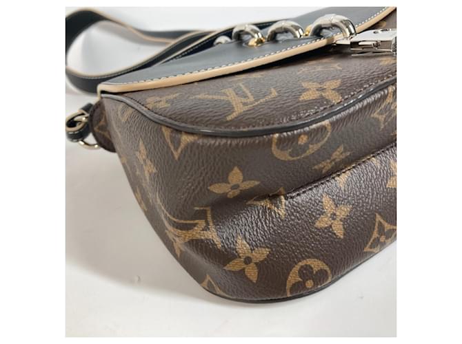 Borsa Louis Vuitton Monogram Chain It PM Marrone Nero Monogramma - vista 5