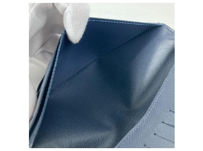 Cartera Larga Brazza en Taiga Louis Vuitton Azul marino - vista 11