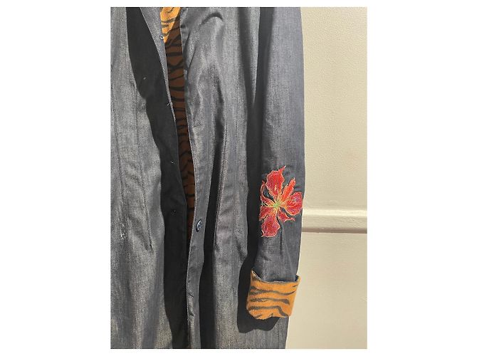 Abrigos VERSACE T.FR 36 Denim - Jeans Azul - vista 2
