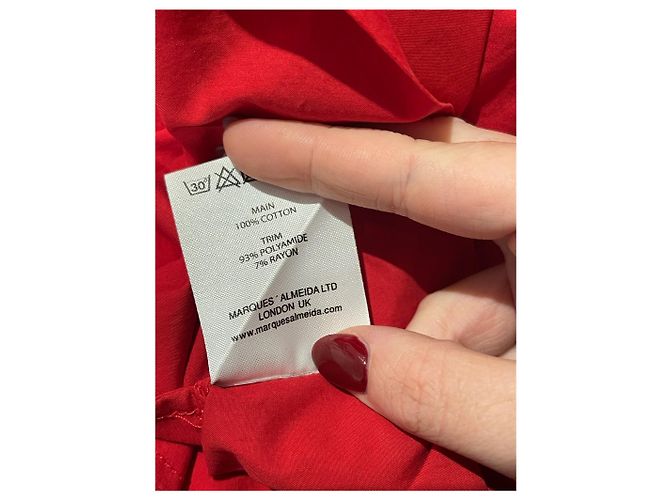 MARQUES ALMEIDA Vestidos T.Internacional M Algodón Roja - vista 4