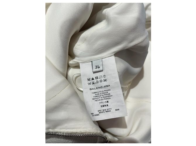 BALENCIAGA Kleider T.FR 36 Polyester Weiß - Ansicht 11