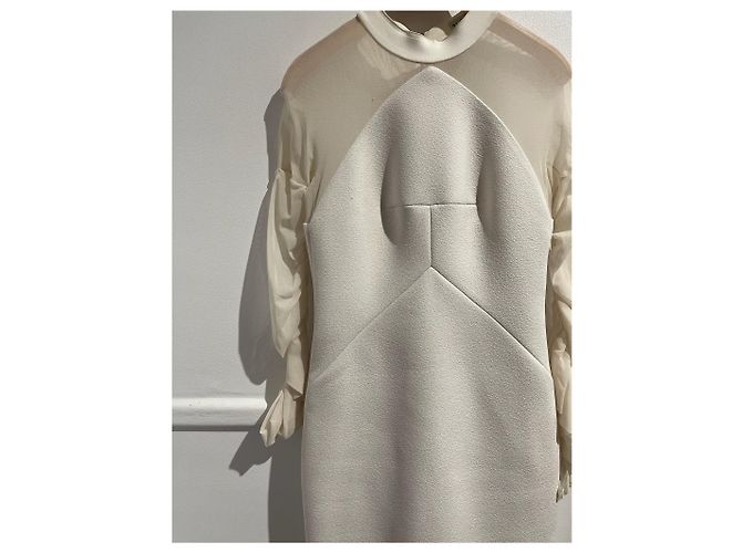 BALENCIAGA Kleider T.FR 36 Polyester Weiß - Ansicht 2