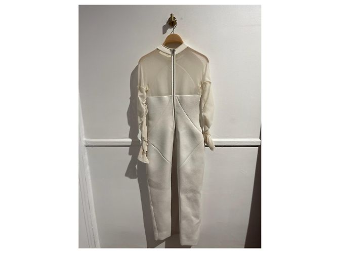 BALENCIAGA Kleider T.FR 36 Polyester Weiß - Ansicht 3