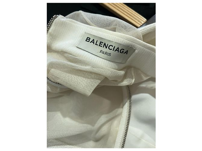 BALENCIAGA Kleider T.FR 36 Polyester Weiß - Ansicht 6