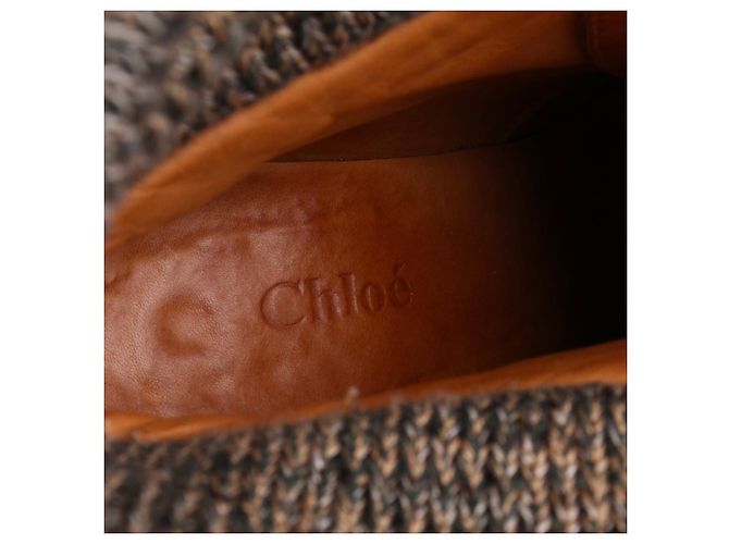 CHLOÉ - Chloé Wedge Stiefeletten aus beigem Wildleder (T40) Braun - Ansicht 6