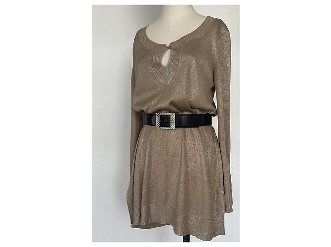 Hermès Tunic in seta D'oro Metallico - vista 10