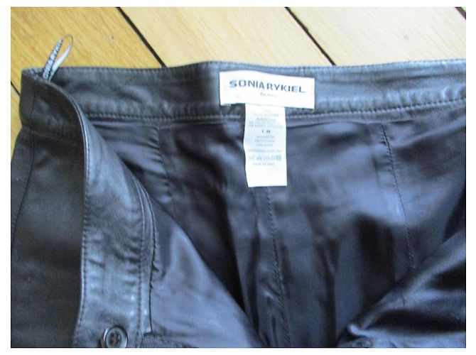 Sonia Rykiel Lederhose Schwarz - Ansicht 3