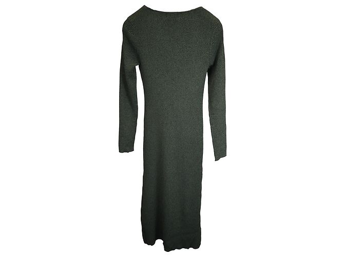 Vestido de punto Ganni Melange en rayón verde Verde oliva - vista 3