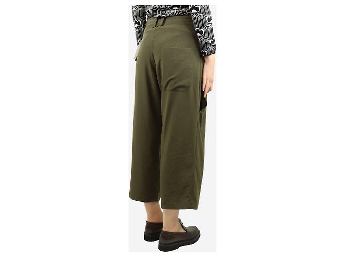 Y'S Olivegrüne Satin-Baggy-Hosen - Größe S - Ansicht 3