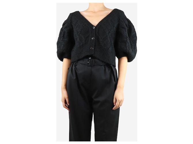 Simone Rocha Schwarze kurzärmlige Puffärmel-Cardigan - Größe UK 10 - Ansicht 2