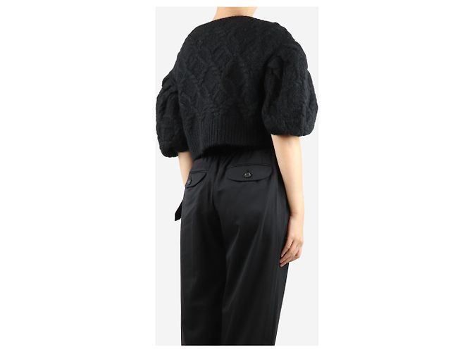 Simone Rocha Schwarze kurzärmlige Puffärmel-Cardigan - Größe UK 10 - Ansicht 3