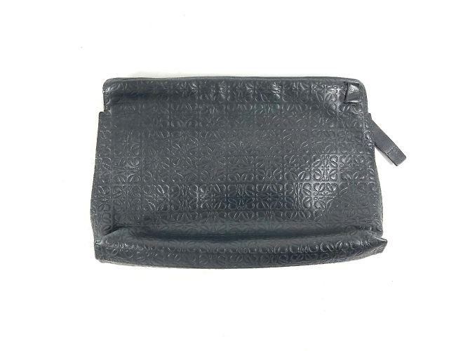 Borsa Clutch Anagram T Loewe Nero - vista 2