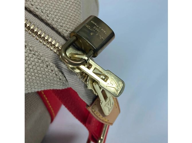 Borsa a Spalla Weekend Antiagua Louis Vuitton Rosso Beige - vista 6