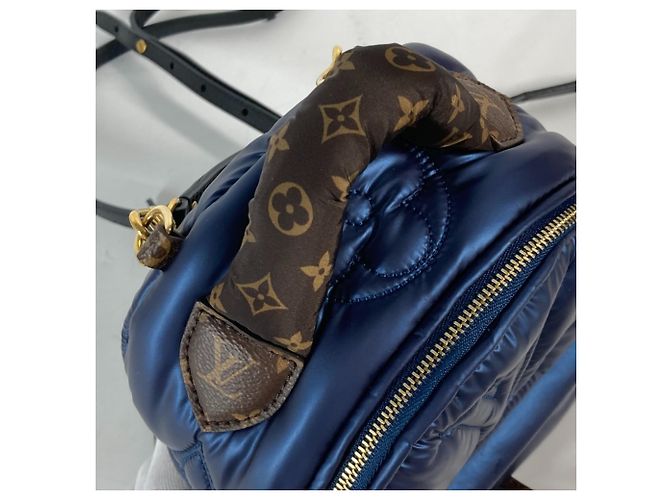 Zaino Mini Palm Springs Monogram Louis Vuitton Marrone Blu navy - vista 12
