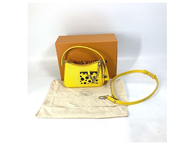 Borsa a Spalla Malellini Yayoi Kusama di Louis Vuitton Nero Giallo - vista 12