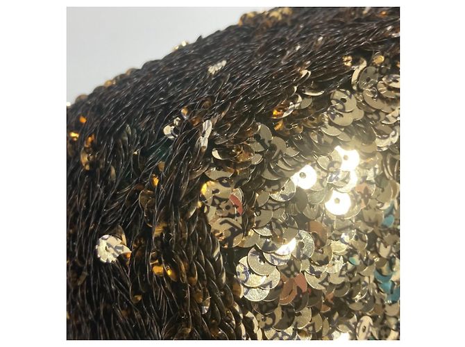 Borsa a spalla Louis Vuitton M40322 Noe Rococo interamente in paillettes Nero D'oro - vista 7