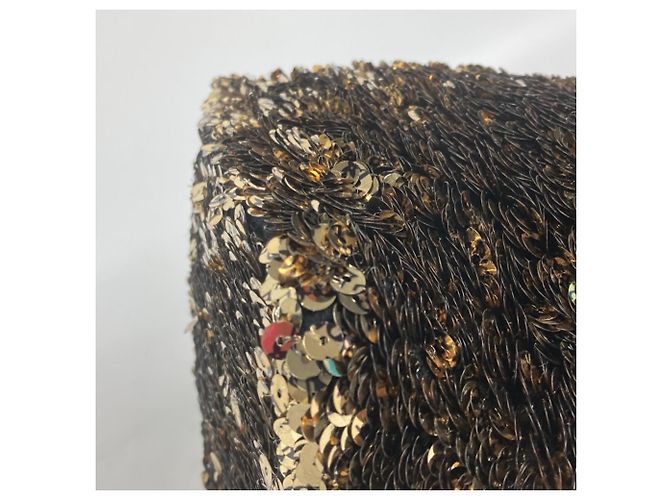 Borsa a spalla Louis Vuitton M40322 Noe Rococo interamente in paillettes Nero D'oro - vista 8