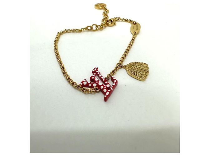 Bracciale charm di collaborazione Louis Vuitton Yayoi Kusama Rosso D'oro - vista 4
