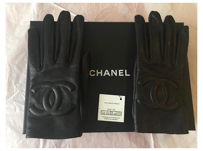 Guantes de cuero Chanel Nuevos Negro - vista 2